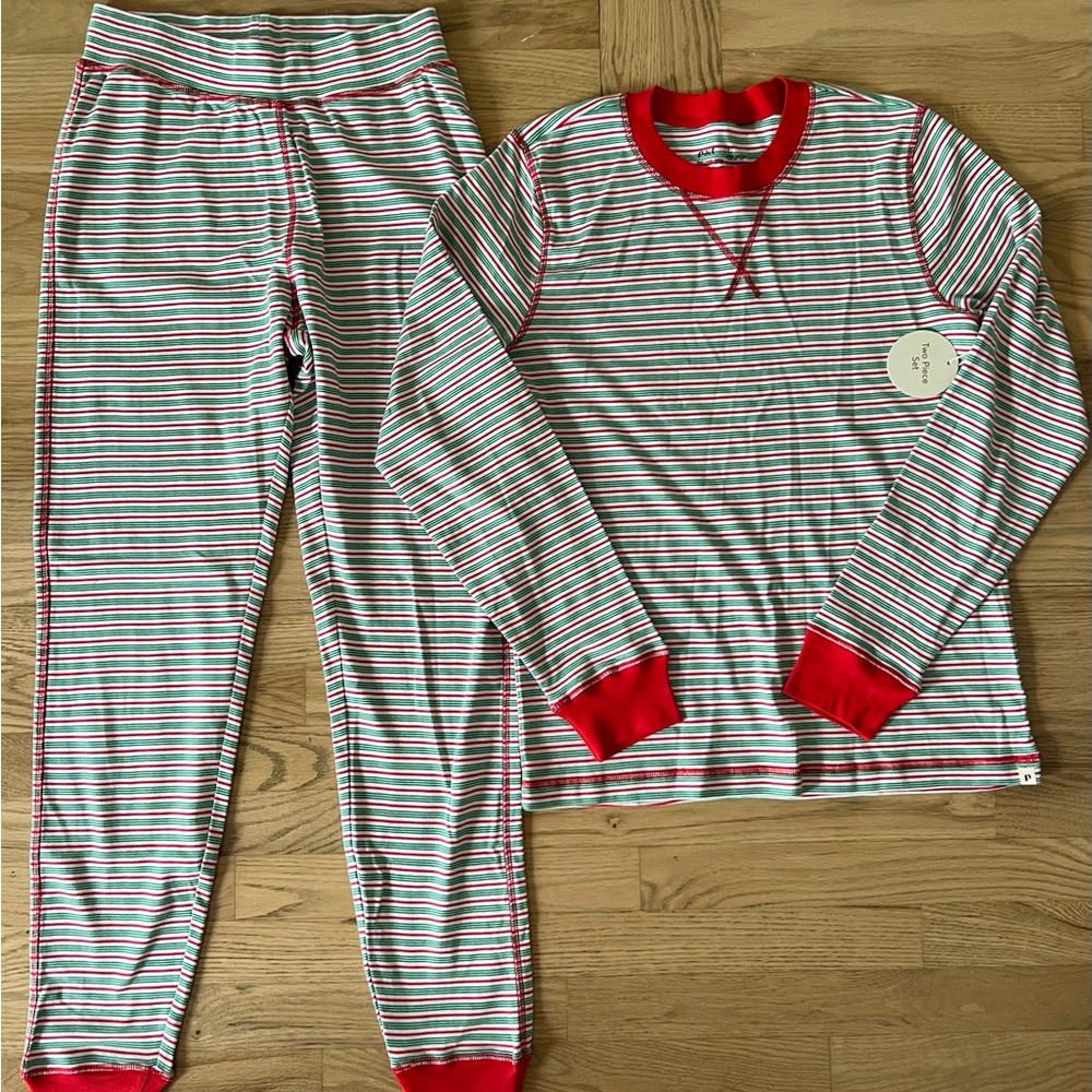 Brand New with tags Pact Long John Pajama Set Candy Cane Print Size S